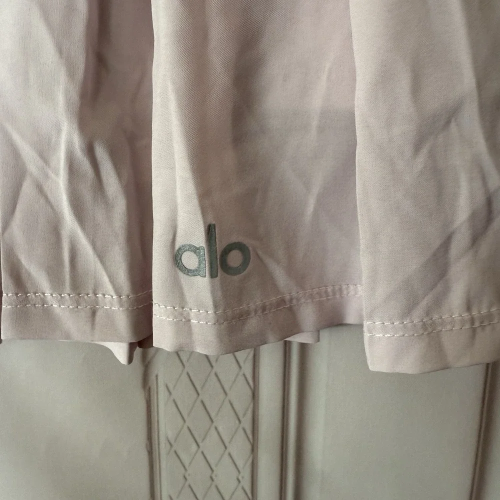Alo Yoga Varsity Pleated Tennis Skirt Skort Womens Sz XXS Pink Sugar NWT